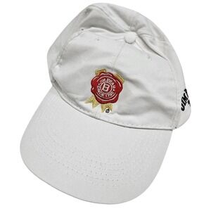 Jim‎ Beam Whiskey Baseball Cap Hat Beige Embroidered Logo Adjustable